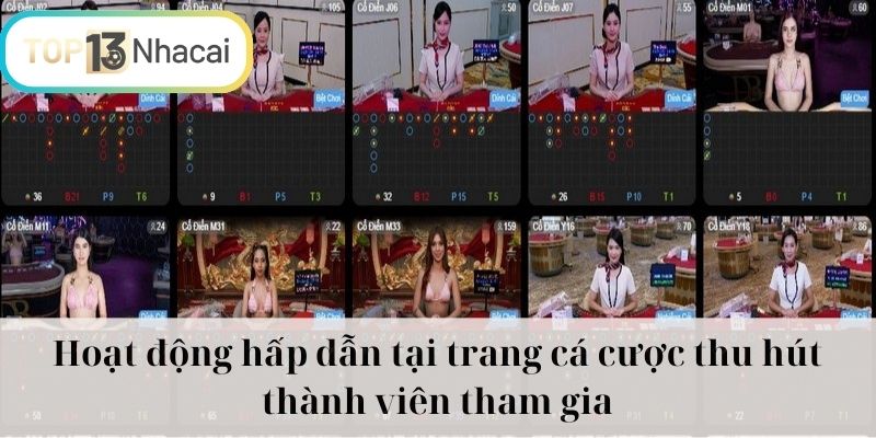Hoạt động hấp dẫn tại trang cá cược thu hút thành viên tham gia