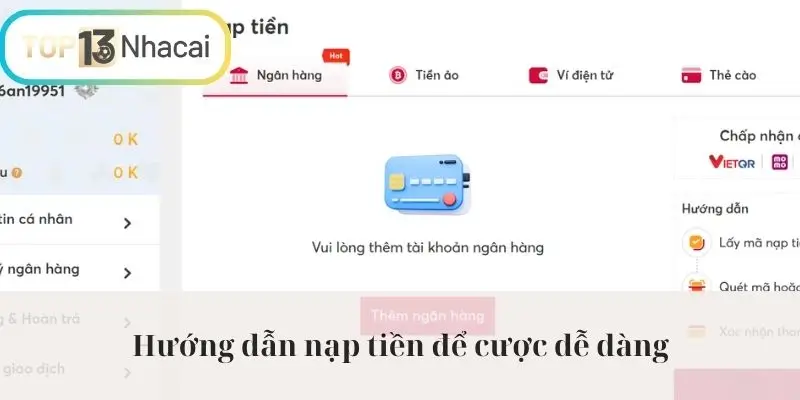 Hướng dẫn nộp điểm để cược dễ dàng