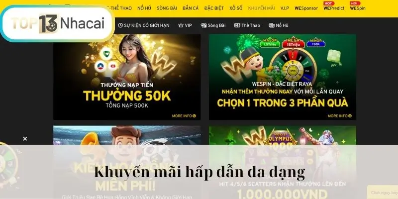 Khuyến mãi hấp dẫn da dạng