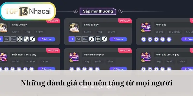 Những đánh giá cho nền tảng từ mọi người