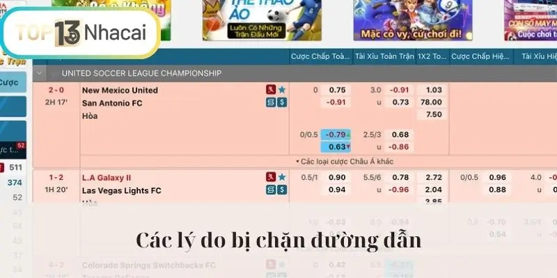 Các lý do bị chặn đường dẫn