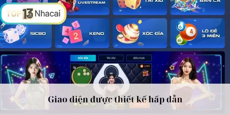 Giao diện thiết kế hấp dẫn